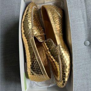 SCHUTZ  SNAKE METALLIC NAPA LOAFERS